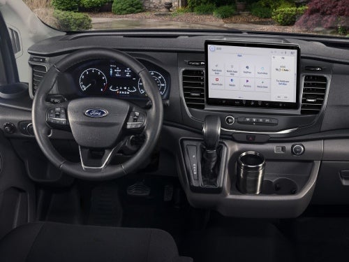 2024 Ford Transit view of dash area showing touchscreen and center console